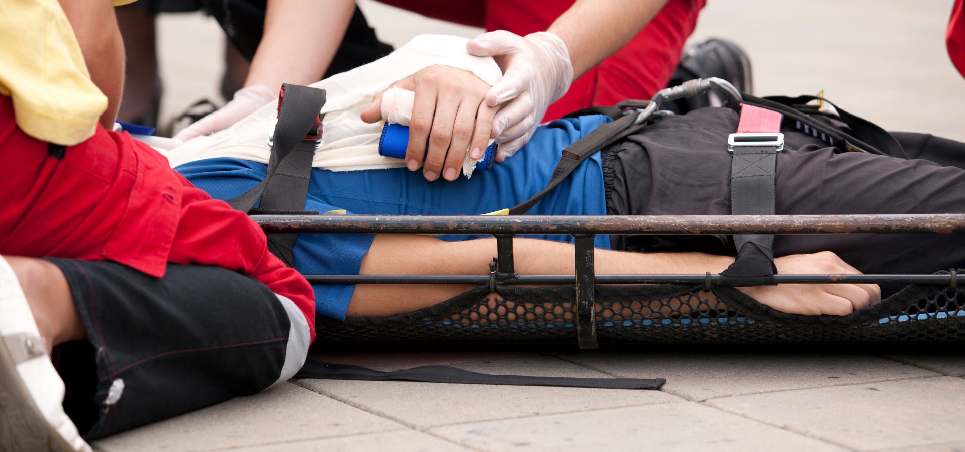 Instructor demonstrating first aid care during a class